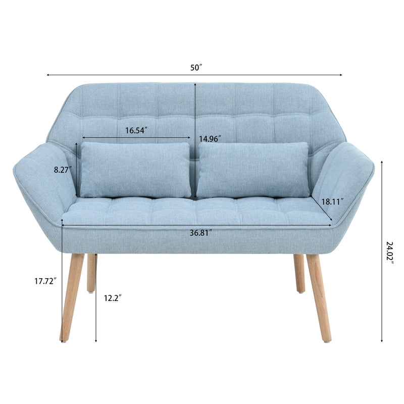 50" width Loveseat sofa - Ergonomic with pillow