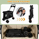 Pet Stroller Foldable 4-Wheel Design with Breathable Mesh by HouseOfZazla