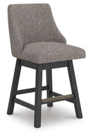 Neymorton - Upholstered Swivel Barstool (Set of 2) - Dark Grayish Brown by Unique Piece Furniture