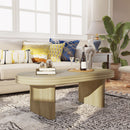 Oval Fluted Coffee Table - Natural by HouseOfZazla