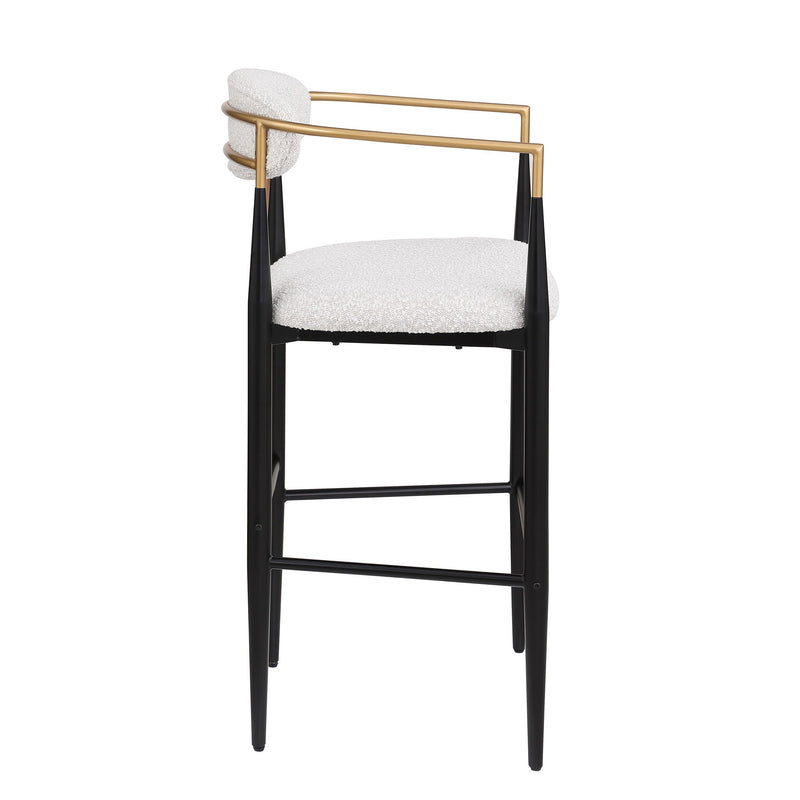 Upholstered Bar Stools With Backs for Kitchen Island (Set of 2) - Beige, photo 5 of 11