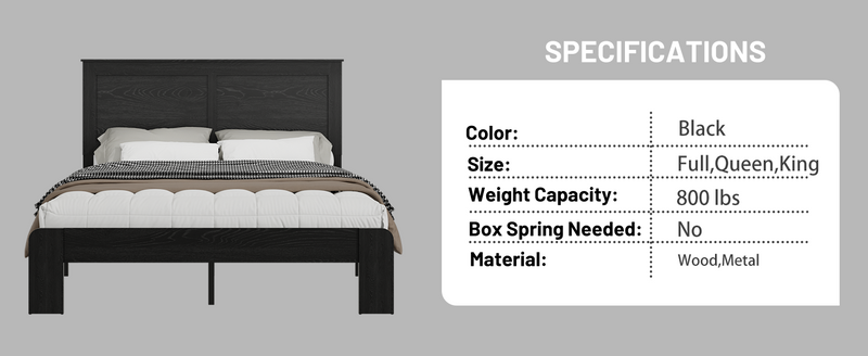 Full Size Wood Platform Bed Frame, photo 8 of 10