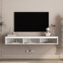 Floating TV Stand with LED Lights & Power Outlet