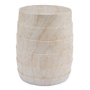 Modern Cylindrical Travertine-Look MGO Outdoor Side Table