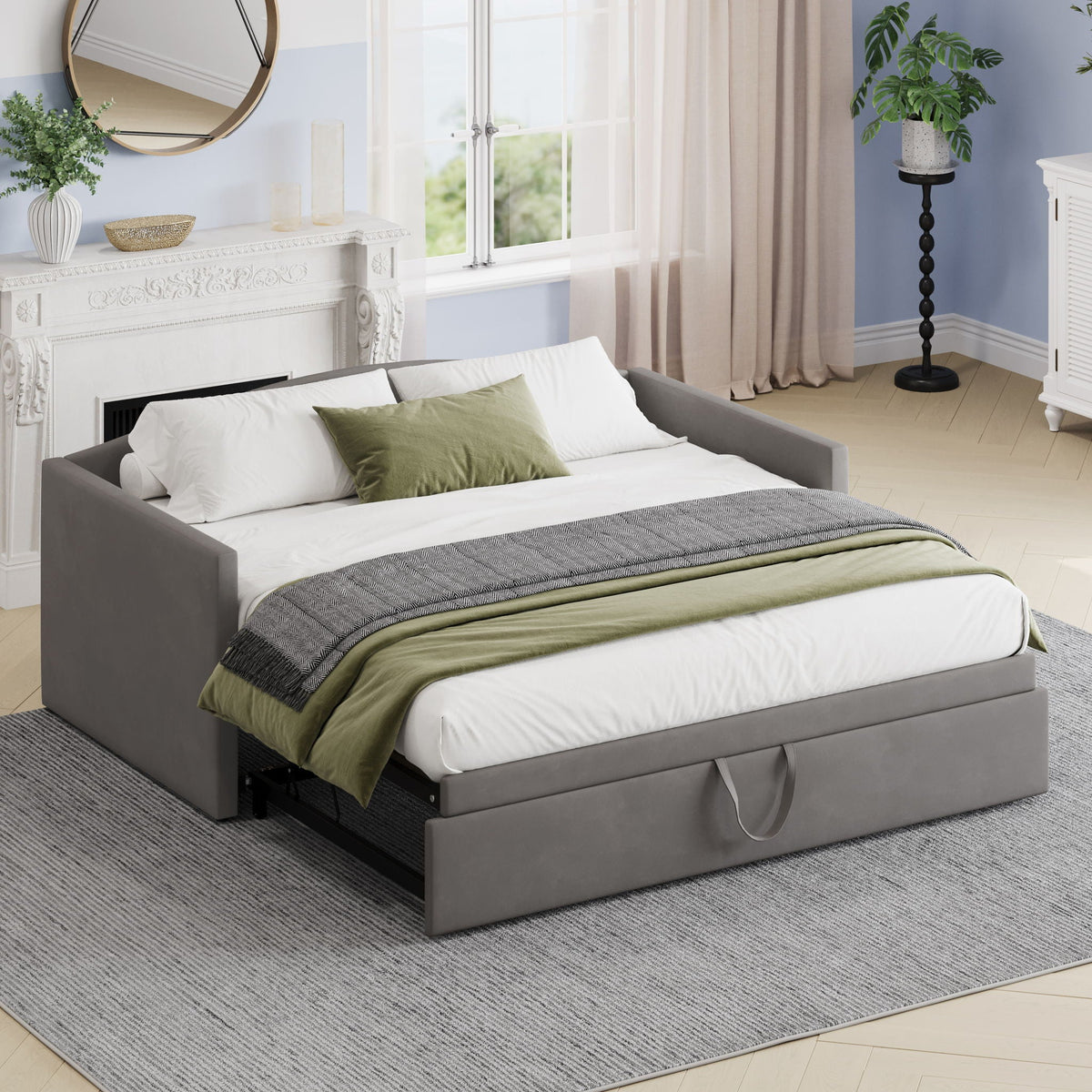 Daybed With Pop Up Trundle, Upholstered Sofa Bed, photo 11 of 21