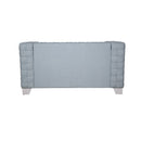 Saree - Loveseat - Light Teal Chenille & White