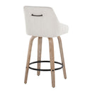 Hannah - Transitional Fixed Height Counter Stool With Swivel With Round Footrest (Set of 2) by HouseOfZazla