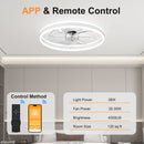 23.6 Inch Ceiling Fan with Light, Quiet DC Motor, Dimmable 3-Color LED by HouseOfZazla