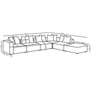 Colleen - 6 Piece Modular Sectional With Tight Seats - Terracotta