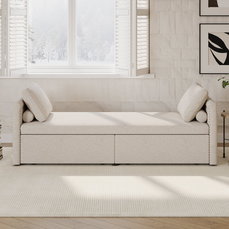 Walker Edison | Modern Chaise Lounger Storage Bench