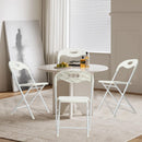 Folding Chairs, Stackable & Waterproof (Set of 4) - White by HouseOfZazla