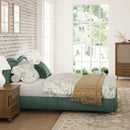Queen Size Upholstered Platform Bed Frame with Rounded Corners Curved Headboard by HouseOfZazla