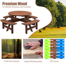 8 Person Wooden Picnic Table Outdoor Camping Dining Table with Seat by HouseOfZazla