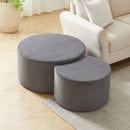 Modern Upholstered Round Coffee Table For Living Room (Set of 2) by HouseOfZazla