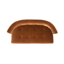 Jared Roll Arm Tufted Bench Settee, Burnt