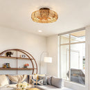 20" Rope Caged Flush Mount Ceiling Fan with Light Kit and Remote Control by HouseOfZazla