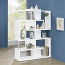 5 Tier Geometric Bookcase - White by HouseOfZazla