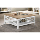 Evanston - Square Coffee Table With Shelf - White by HouseOfZazla