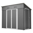 4x8 Slope-Roof Reinforced Storage Shed with Weatherproof Sloping Roof & 4 Air Vents, Heavy-Duty Sturdy Metal Frame, Left/Right Optional Door, Outdoor Tool Shed Warehouse for Garden Storage Pet House by Montret