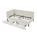 Upholstered Platform Bed Frame With 2 Storage Drawers And Adjustable Sofa Bed