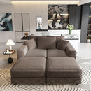 Deep Seat Convertible Sofa With Soft Pillows And Ottomans by HouseOfZazla
