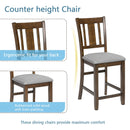 5 Pieces Dining Table Set, Counter Height Kitchen Table Set With Square Table And 4 Upholstered Chairs