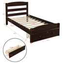 Platform Bed Frame With Storage Drawer And Wood Slat Support No Box Spring Needed by HouseOfZazla