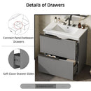 Fluted Bathroom Vanity With Ceramic Sink, Freestanding Cabinet by HouseOfZazla