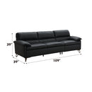 Eilene - Top Grain Leather Sofa - Black by HouseOfZazla