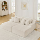 Two-Seater Lazy Sofa Lounge Chair in Beige