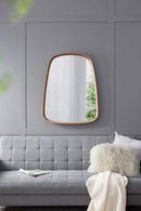Irrgeular Mirror With Wood Frame, Wall Mirror For Living Room Bathroom Entryway - Brown by HouseOfZazla