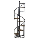 8 Shelf Staircase Bookcase Industrial Storage And Scratch Resistant Shelves - Brown