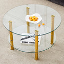 Contemporary Minimalist Double Layer Tempered Glass Coffee Table by HouseOfZazla