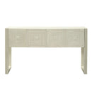 Geometric Carved Console Table With 3 Soft Close Drawers by HouseOfZazla