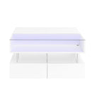 Lift Top Coffee Table With 2 Drawers, Hidden Space And LED Lights For Living Room