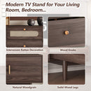 TV Stand With Drawers, Accent Entertainment Center For Living Room - Dark Brown