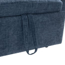 2-in-1 Sofa 82' Three-seater Sofa with Sofa Bed and Reversible Recliner, Blue Chenille