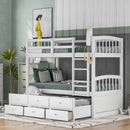 Bunk Bed With Trundle And Drawers, Arched Headboard And Footboard by Unique Piece Furniture