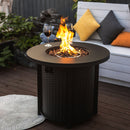 30" Propane Gas Fire Pit Table, 50000 BTU Round Steel Fire Pit by HouseOfZazla