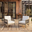 Outdoor Acacia Wood Club Chair with Handwoven Rope (Set of 2) by HouseOfZazla