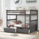 Bunk Bed With Drawers, Convertible Design by Unique Piece Furniture