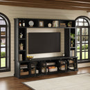 All-In-One Entertainment Center with Bookshelves & Tempered Glass Doors by HouseOfZazla
