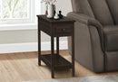 Accent End Table, 2 Tier, Storage Drawer, Transitional - Walnut by HouseOfZazla