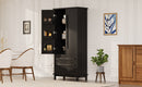 70" Kitchen Pantry Cabinet with 6 Door Shelves and 3 Drawers by HouseOfZazla