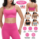 Women Sport Bras with Removable Pads, Low-Impact Square Neck by LJGDeals