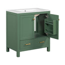 Bathroom Vanity With Single Sink, Combo Cabinet Undermount Sink, Bathroom Storage Cabinet With 2 Doors And A Drawer, Soft Closing, Multifunctional Storage, Solid Wood Frame by HouseOfZazla