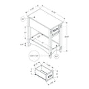Accent End Table, 2 Tier, Narrow, Storage Drawer, Transitional - Walnut