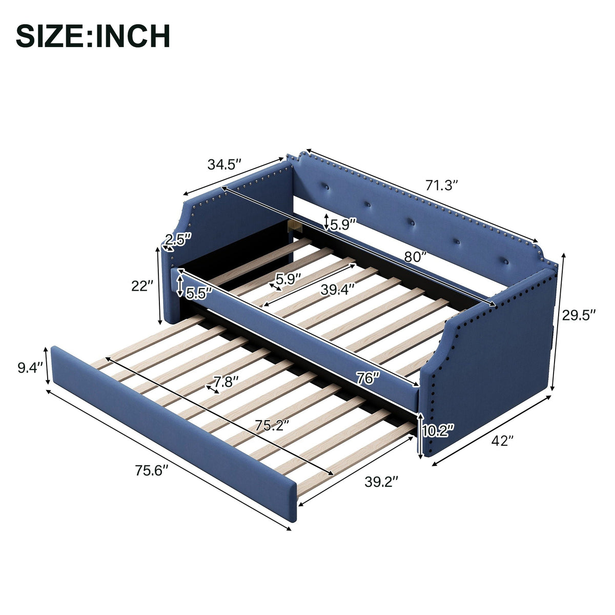 Upholstered Daybed With Trundle, photo 22 of 40