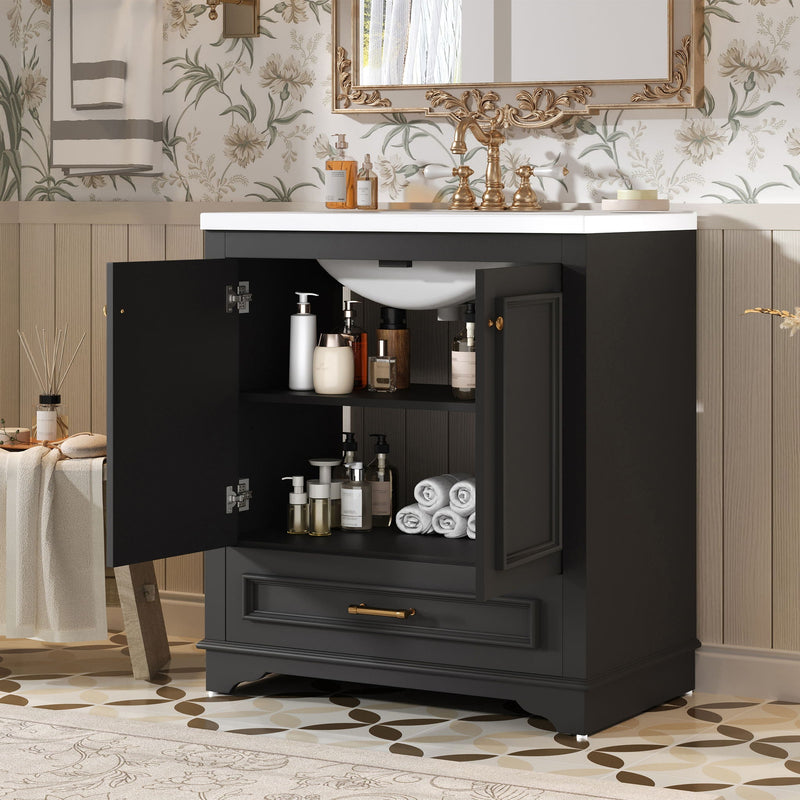 Bathroom Vanity With Sink, Cabinet & 2 Soft Closing Doors & Adjustable Shelf, photo 33 of 50