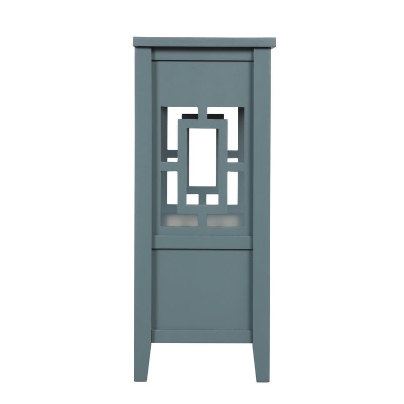 36" Farmhouse Pine Wood Console Table Entry Sofa Table with 4 Drawers & 1 Storage Shelf for Entryway Living Room Bedroom Hallway Kitchen (Blue)